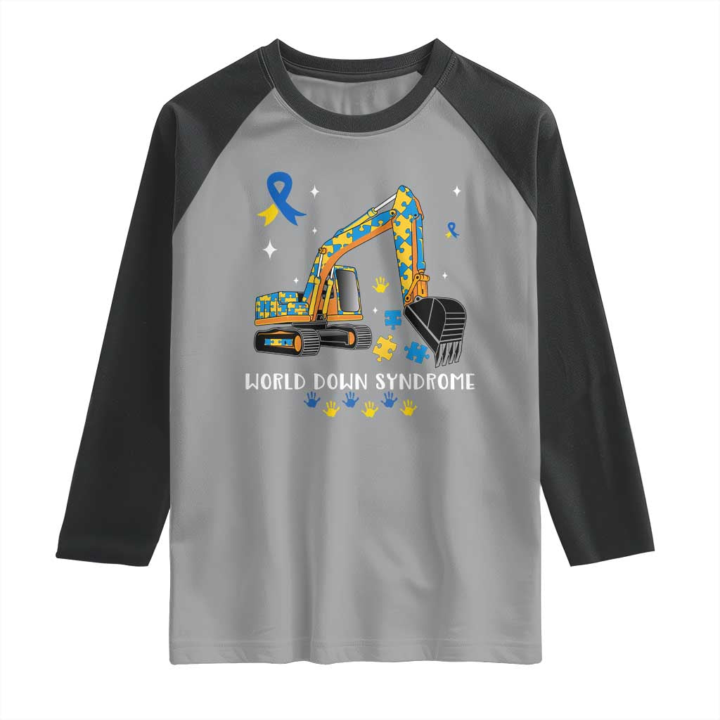 World Down Syndrome Awareness Day Bulldozer Raglan Shirt TS02 Sport Gray Black Print Your Wear