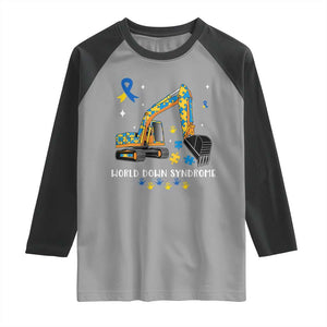 World Down Syndrome Awareness Day Bulldozer Raglan Shirt TS02 Sport Gray Black Print Your Wear