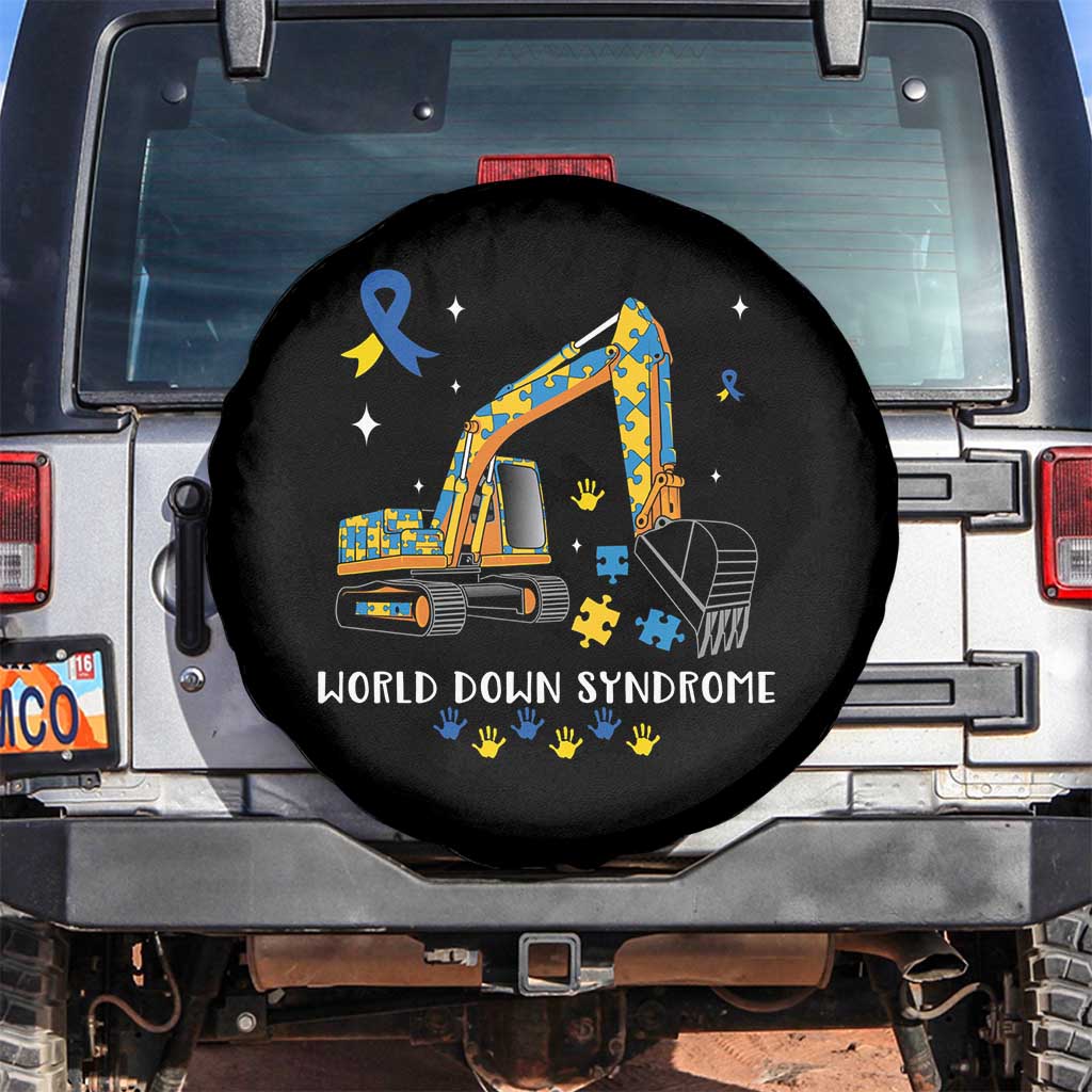 World Down Syndrome Awareness Day Bulldozer Spare Tire Cover TS02 No hole Black Print Your Wear