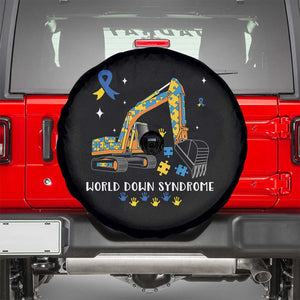 World Down Syndrome Awareness Day Bulldozer Spare Tire Cover TS02 Black Print Your Wear