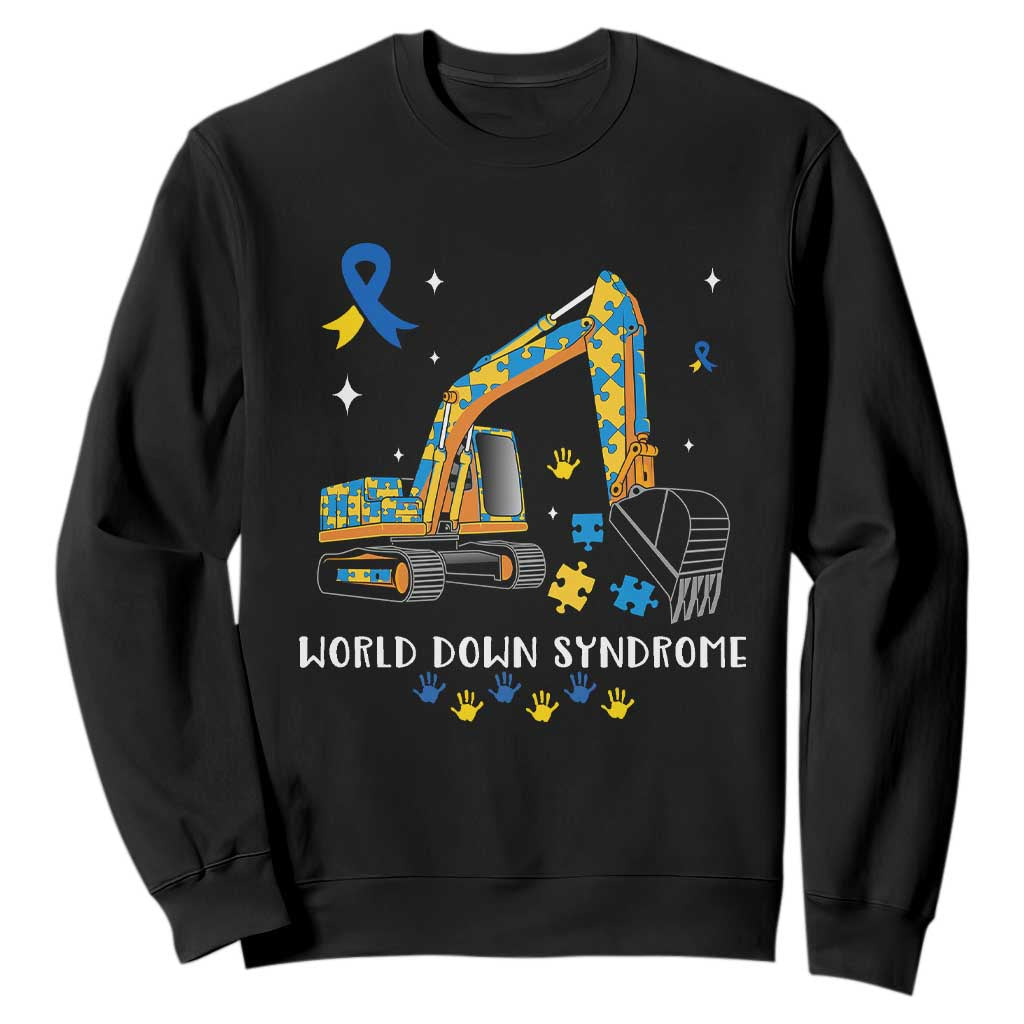 World Down Syndrome Awareness Day Bulldozer Sweatshirt TS02 Black Print Your Wear