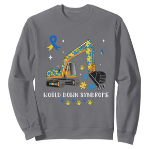 World Down Syndrome Awareness Day Bulldozer Sweatshirt TS02 Charcoal Print Your Wear