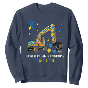 World Down Syndrome Awareness Day Bulldozer Sweatshirt TS02 Navy Print Your Wear