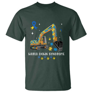 World Down Syndrome Awareness Day Bulldozer T Shirt TS02 Dark Forest Green Print Your Wear