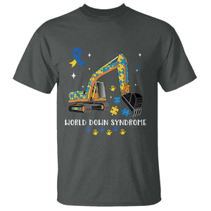 World Down Syndrome Awareness Day Bulldozer T Shirt TS02 Dark Heather Print Your Wear