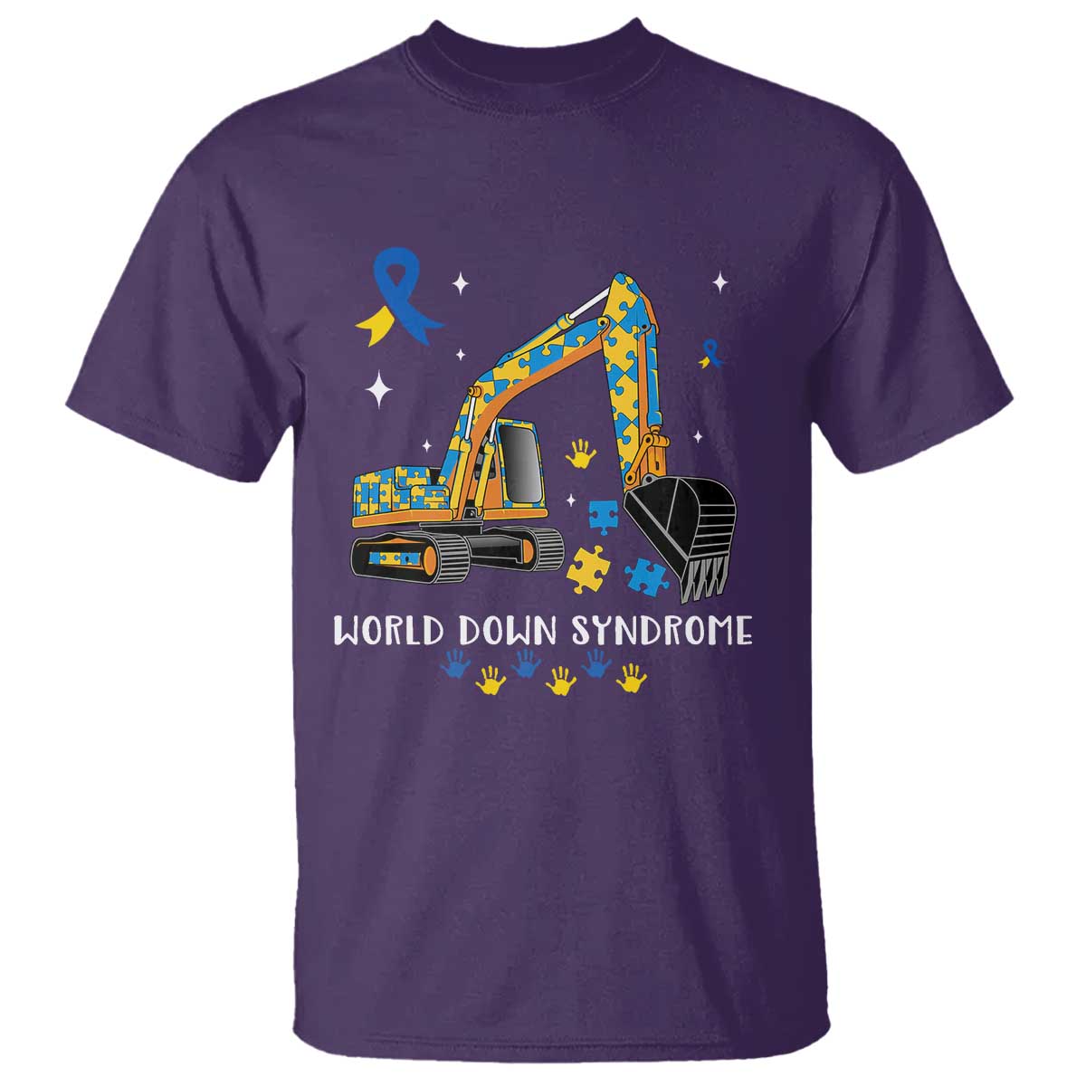 World Down Syndrome Awareness Day Bulldozer T Shirt TS02 Purple Print Your Wear