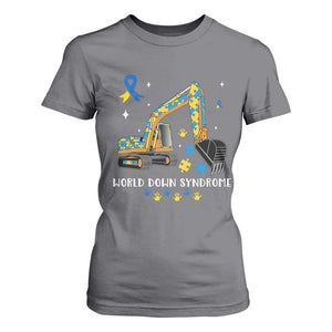 World Down Syndrome Awareness Day Bulldozer T Shirt For Women TS02 Charcoal Print Your Wear