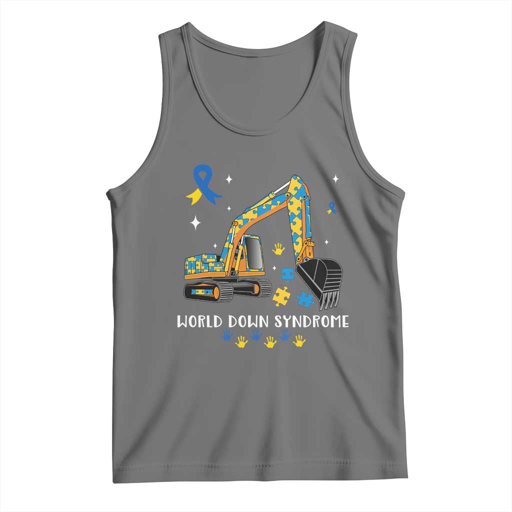 World Down Syndrome Awareness Day Bulldozer Tank Top TS02 Black Heather Print Your Wear