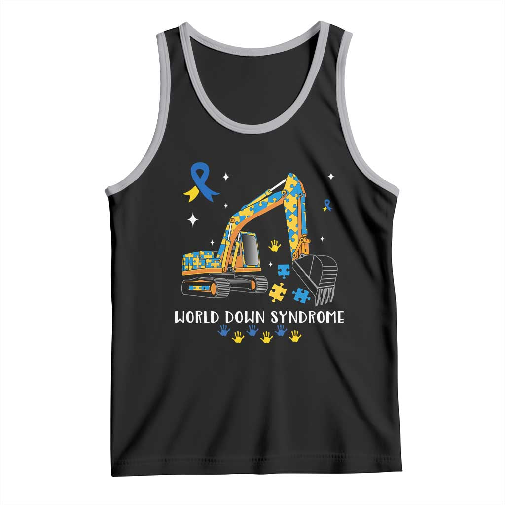 World Down Syndrome Awareness Day Bulldozer Tank Top TS02 Black Athletic Heather Print Your Wear