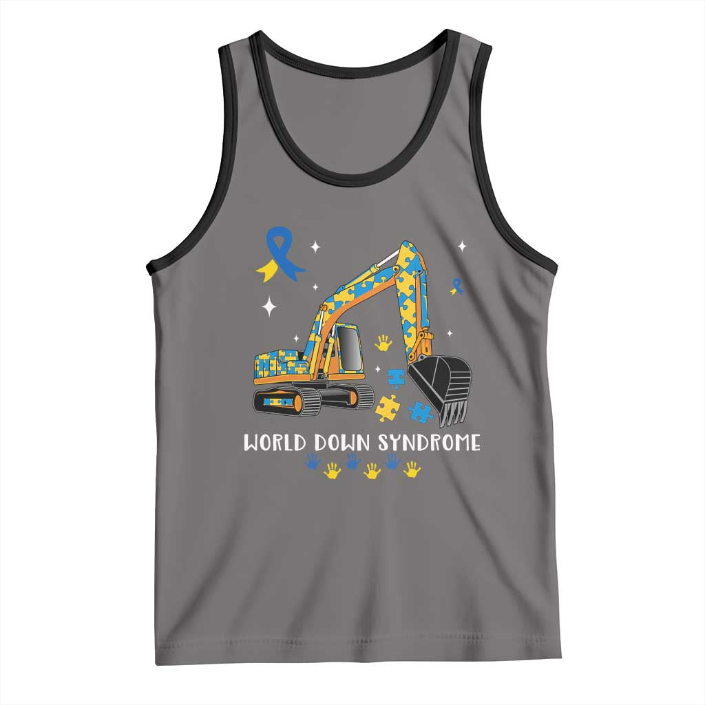World Down Syndrome Awareness Day Bulldozer Tank Top TS02 Deep Heather Black Print Your Wear