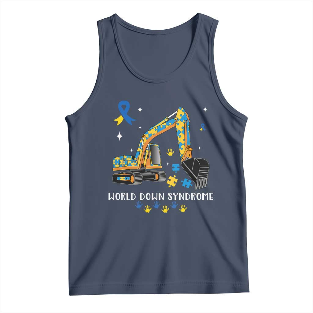 World Down Syndrome Awareness Day Bulldozer Tank Top TS02 Navy Print Your Wear