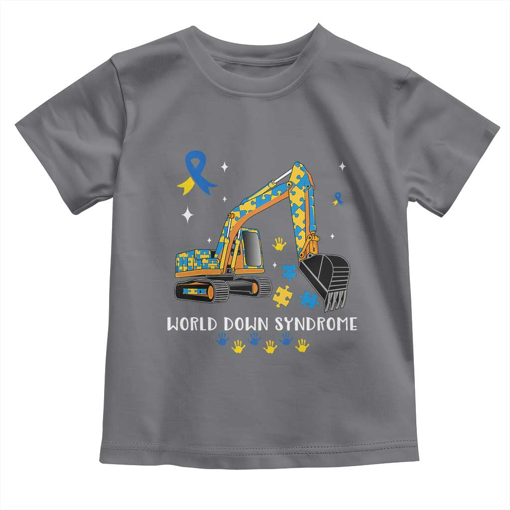 World Down Syndrome Awareness Day Bulldozer Toddler T Shirt TS02 Charcoal Print Your Wear