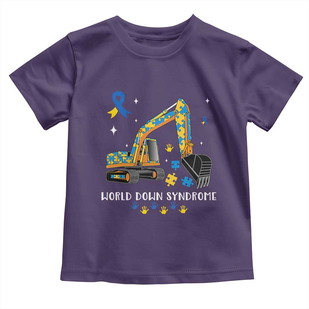 World Down Syndrome Awareness Day Bulldozer Toddler T Shirt TS02 Purple Print Your Wear