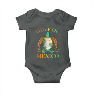 Gulf Of USA Est 2025 Baby Onesie Funny Turtle Beach Vibe TS02 Dark Heather Print Your Wear