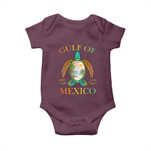 Gulf Of USA Est 2025 Baby Onesie Funny Turtle Beach Vibe TS02 Maroon Print Your Wear