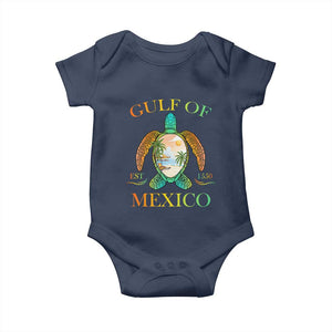 Gulf Of USA Est 2025 Baby Onesie Funny Turtle Beach Vibe TS02 Navy Print Your Wear
