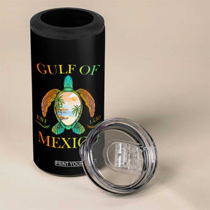 Gulf Of USA Est 2025 4 in 1 Can Cooler Tumbler Funny Turtle Beach Vibe TS02 Print Your Wear