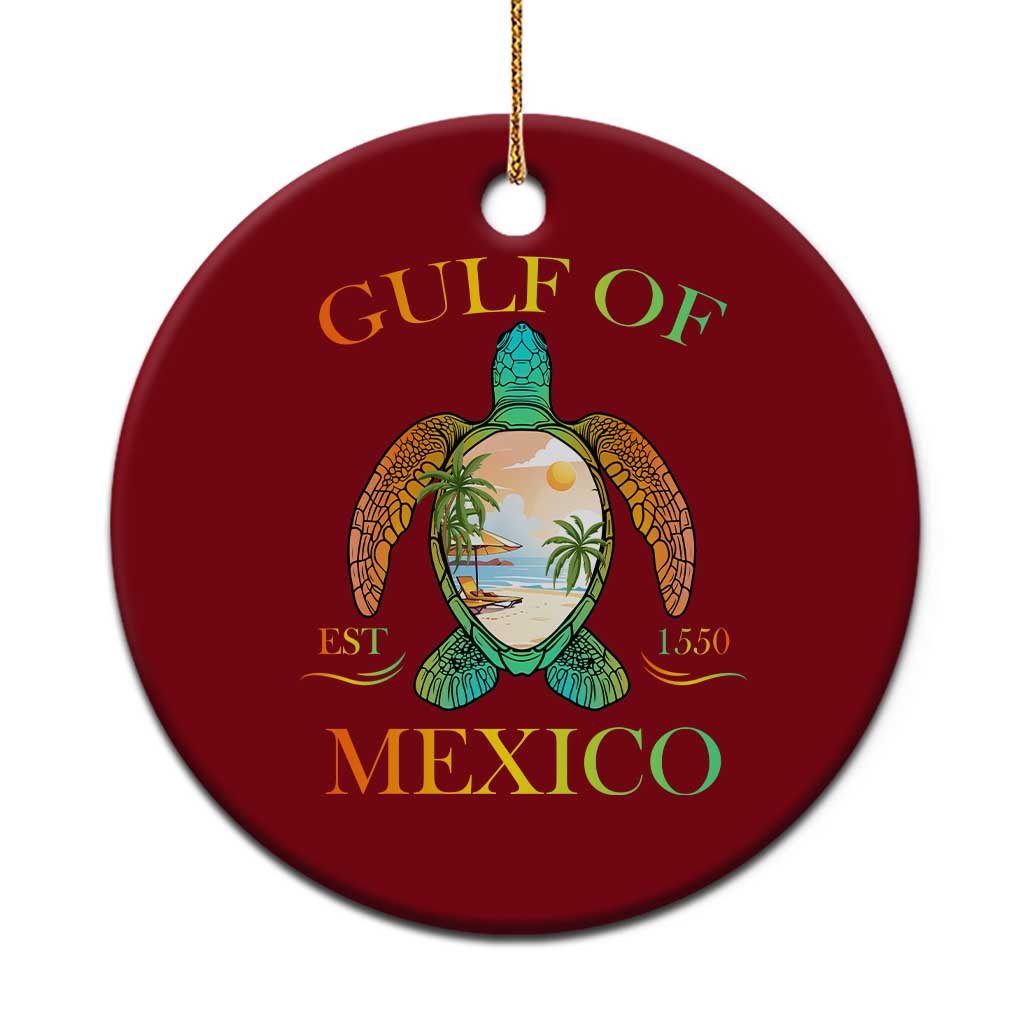 Gulf Of USA Est 2025 Ceramic Ornament Funny Turtle Beach Vibe TS02 1pc Red Print Your Wear