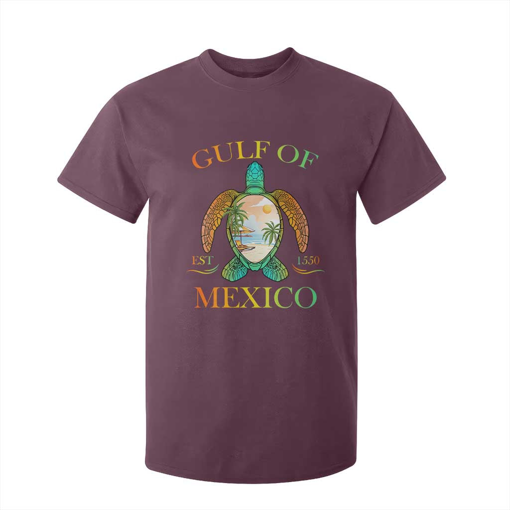 Gulf Of USA Est 2025 T Shirt For Kid Funny Turtle Beach Vibe TS02 Maroon Print Your Wear