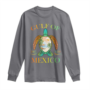 Gulf Of USA Est 2025 Long Sleeve Shirt Funny Turtle Beach Vibe TS02 Charcoal Print Your Wear