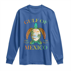 Gulf Of USA Est 2025 Long Sleeve Shirt Funny Turtle Beach Vibe TS02 Royal Blue Print Your Wear