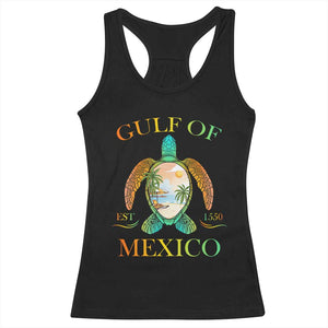 Gulf Of USA Est 2025 Racerback Tank Top Funny Turtle Beach Vibe TS02 Black Print Your Wear