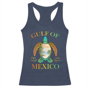 Gulf Of USA Est 2025 Racerback Tank Top Funny Turtle Beach Vibe TS02 Navy Print Your Wear