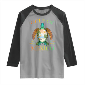 Gulf Of USA Est 2025 Raglan Shirt Funny Turtle Beach Vibe TS02 Sport Gray Black Print Your Wear