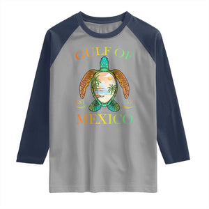 Gulf Of USA Est 2025 Raglan Shirt Funny Turtle Beach Vibe TS02 Sport Gray Navy Print Your Wear