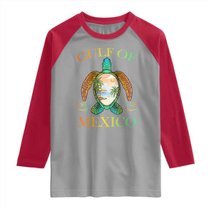 Gulf Of USA Est 2025 Raglan Shirt Funny Turtle Beach Vibe TS02 Sport Gray Red Print Your Wear