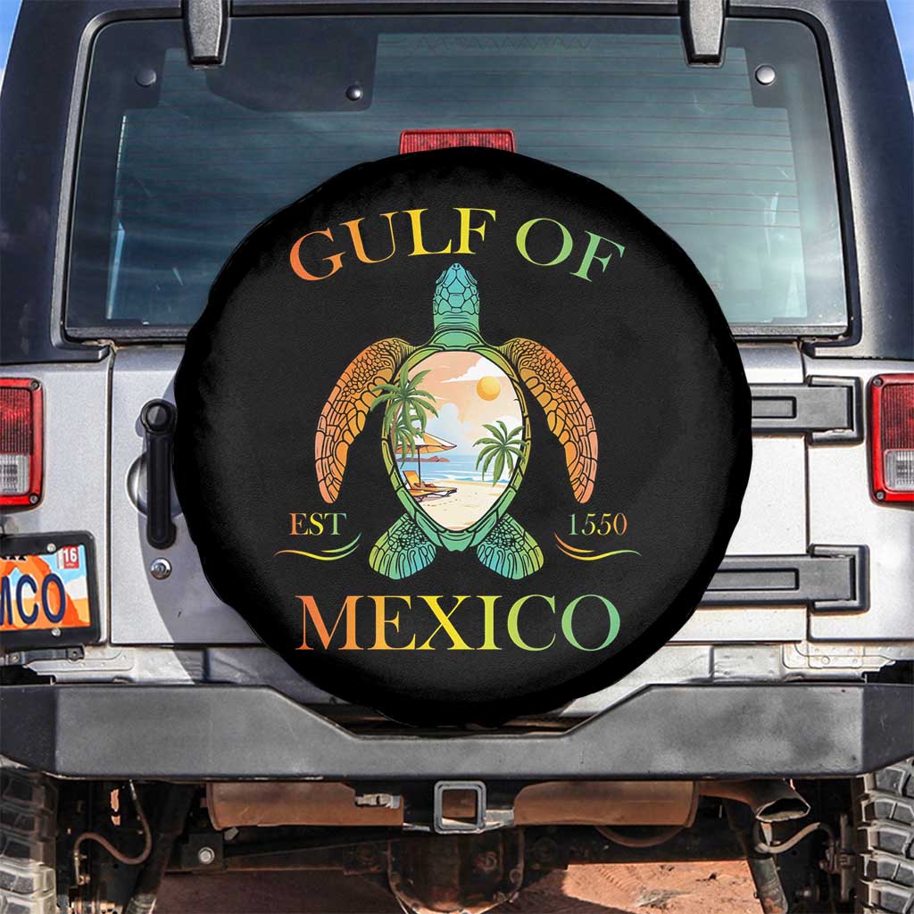 Gulf Of USA Est 2025 Spare Tire Cover Funny Turtle Beach Vibe TS02 No hole Black Print Your Wear