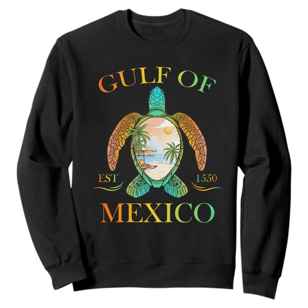 Gulf Of USA Est 2025 Sweatshirt Funny Turtle Beach Vibe TS02 Black Print Your Wear
