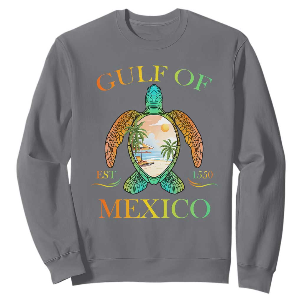 Gulf Of USA Est 2025 Sweatshirt Funny Turtle Beach Vibe TS02 Charcoal Print Your Wear