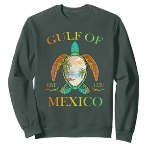 Gulf Of USA Est 2025 Sweatshirt Funny Turtle Beach Vibe TS02 Dark Forest Green Print Your Wear