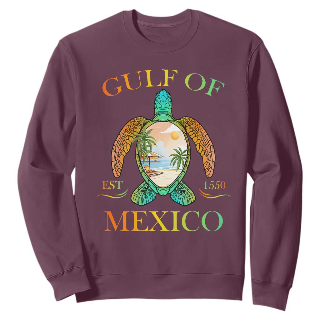 Gulf Of USA Est 2025 Sweatshirt Funny Turtle Beach Vibe TS02 Maroon Print Your Wear