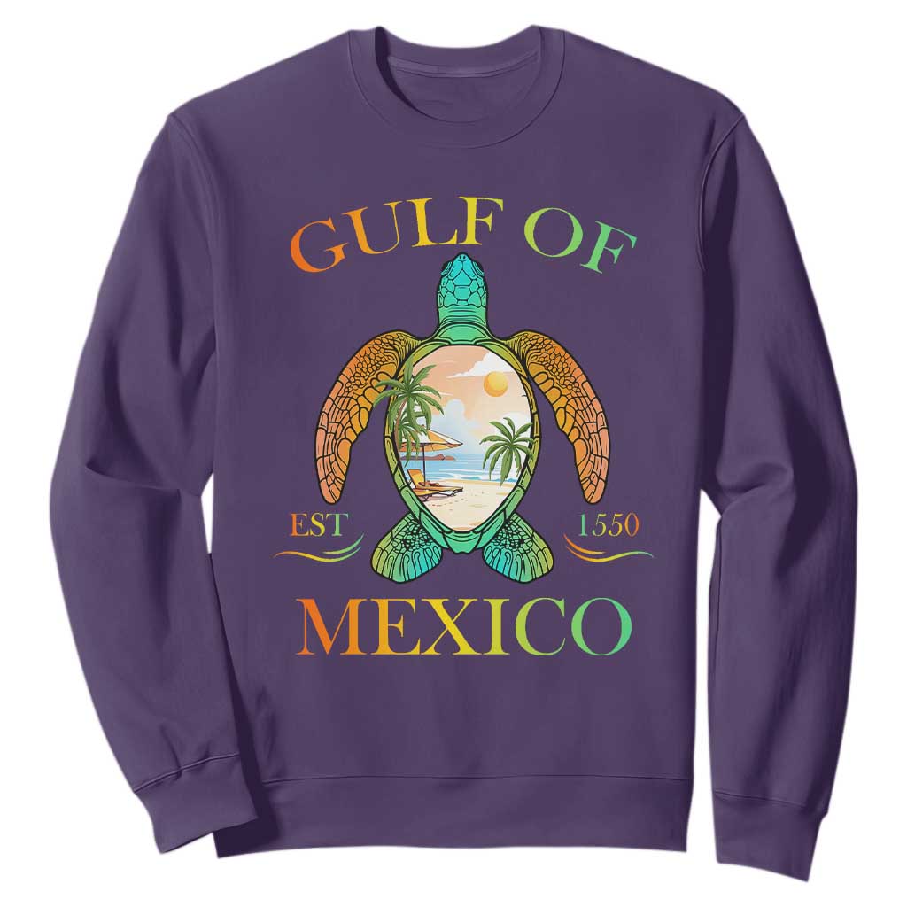 Gulf Of USA Est 2025 Sweatshirt Funny Turtle Beach Vibe TS02 Purple Print Your Wear