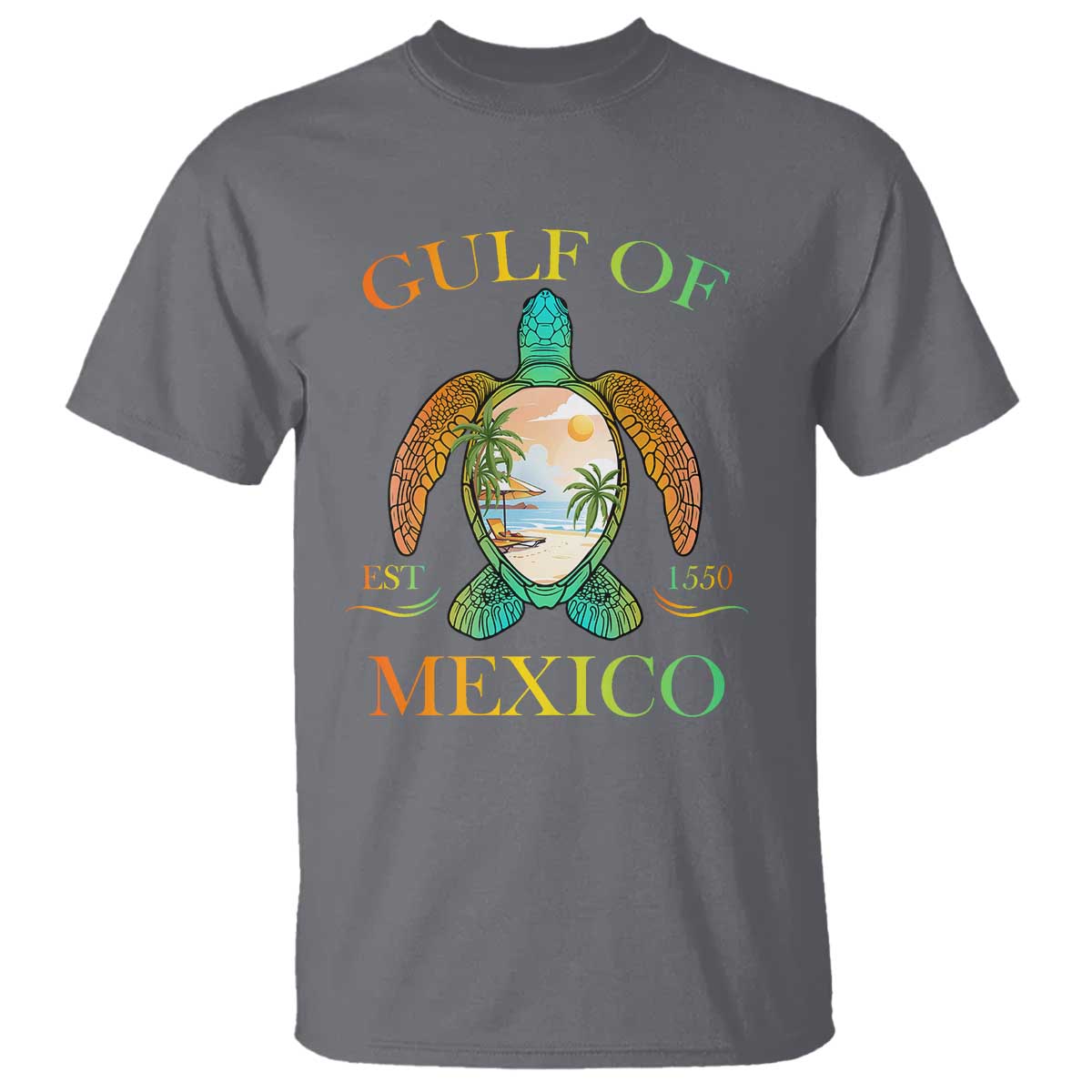 Gulf Of USA Est 2025 T Shirt Funny Turtle Beach Vibe TS02 Charcoal Print Your Wear