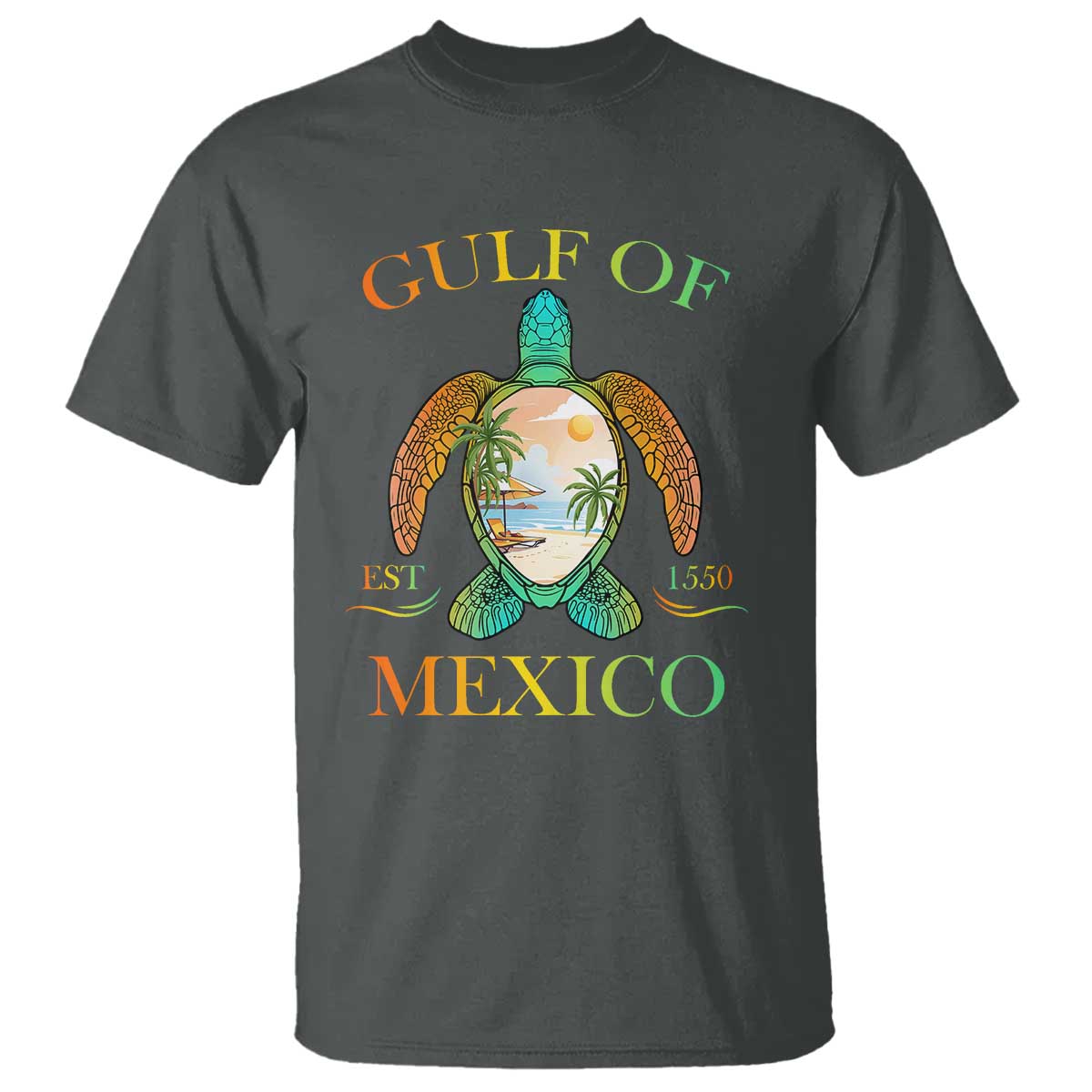 Gulf Of USA Est 2025 T Shirt Funny Turtle Beach Vibe TS02 Dark Heather Print Your Wear