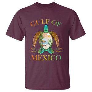 Gulf Of USA Est 2025 T Shirt Funny Turtle Beach Vibe TS02 Maroon Print Your Wear