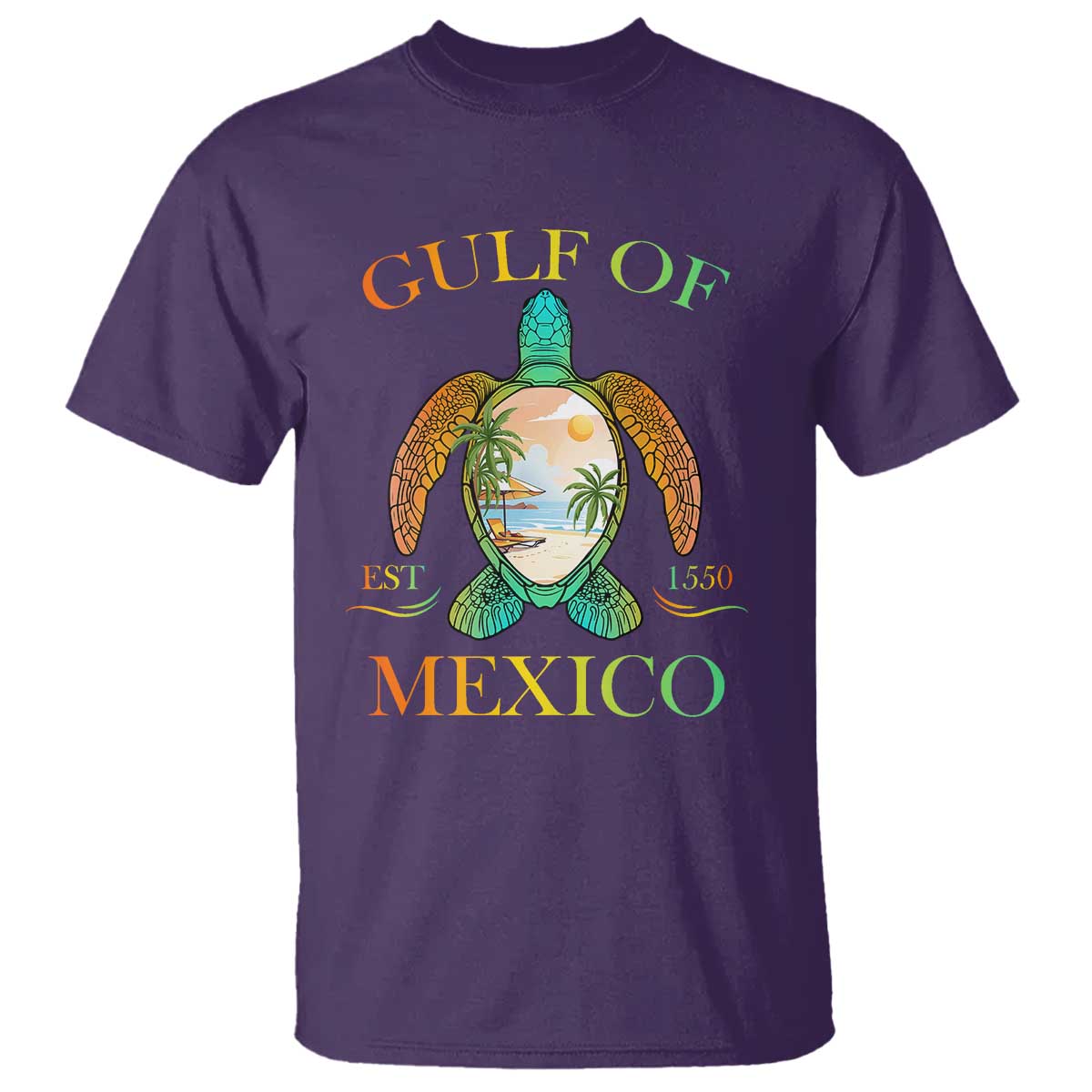 Gulf Of USA Est 2025 T Shirt Funny Turtle Beach Vibe TS02 Purple Print Your Wear