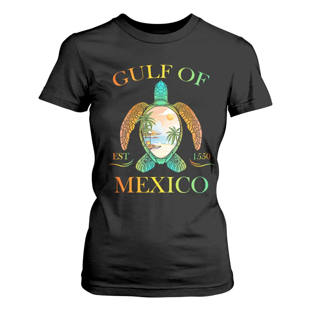 Gulf Of USA Est 2025 T Shirt For Women Funny Turtle Beach Vibe TS02 Black Print Your Wear