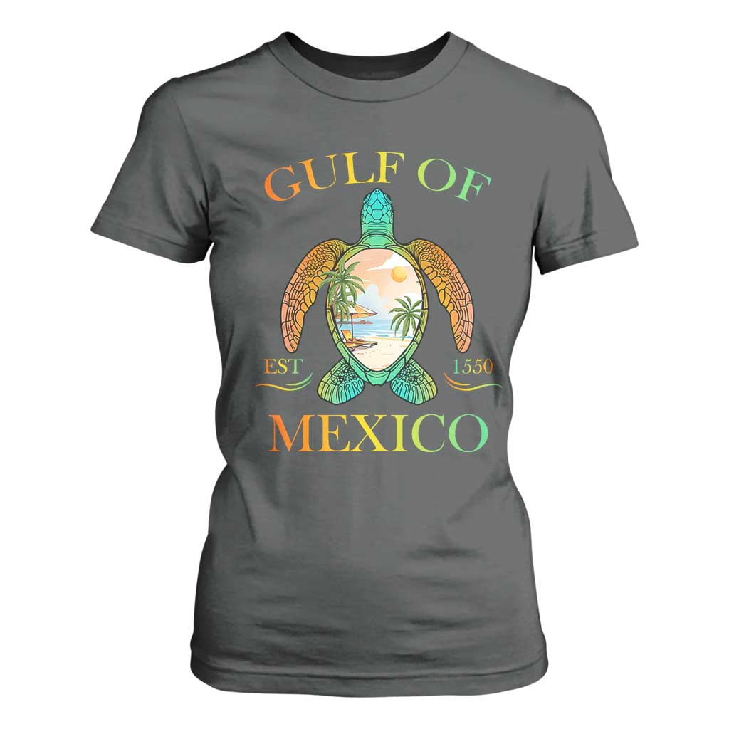 Gulf Of USA Est 2025 T Shirt For Women Funny Turtle Beach Vibe TS02 Dark Heather Print Your Wear