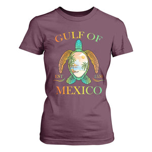 Gulf Of USA Est 2025 T Shirt For Women Funny Turtle Beach Vibe TS02 Maroon Print Your Wear