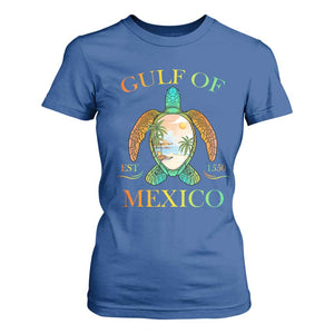 Gulf Of USA Est 2025 T Shirt For Women Funny Turtle Beach Vibe TS02 Royal Blue Print Your Wear