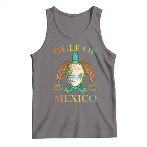Gulf Of USA Est 2025 Tank Top Funny Turtle Beach Vibe TS02 Deep Heather Print Your Wear