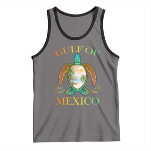Gulf Of USA Est 2025 Tank Top Funny Turtle Beach Vibe TS02 Deep Heather Black Print Your Wear