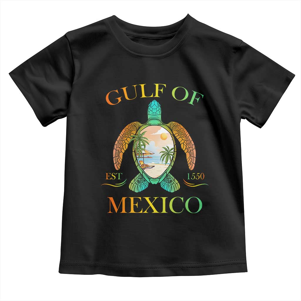 Gulf Of USA Est 2025 Toddler T Shirt Funny Turtle Beach Vibe TS02 Black Print Your Wear