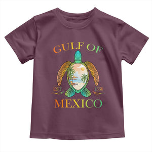 Gulf Of USA Est 2025 Toddler T Shirt Funny Turtle Beach Vibe TS02 Maroon Print Your Wear
