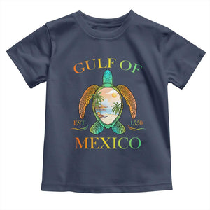 Gulf Of USA Est 2025 Toddler T Shirt Funny Turtle Beach Vibe TS02 Navy Print Your Wear