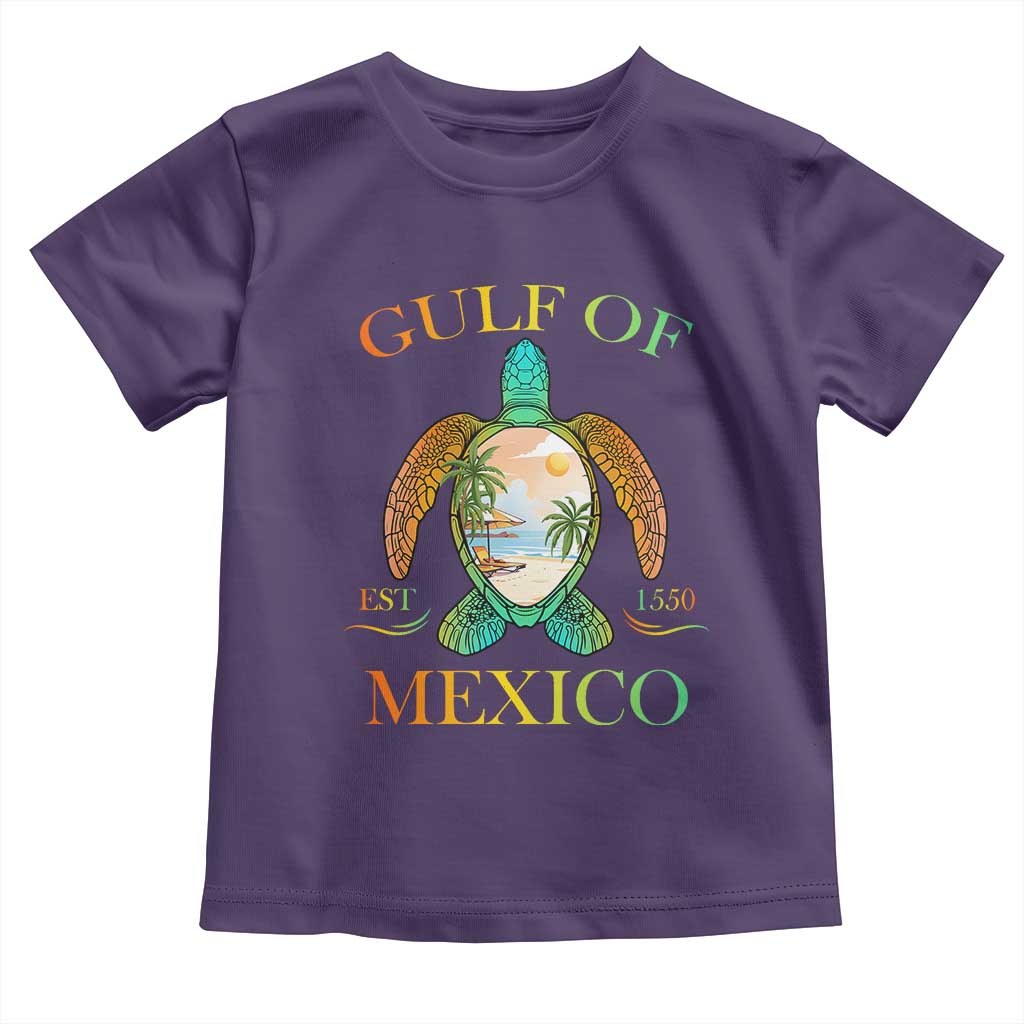 Gulf Of USA Est 2025 Toddler T Shirt Funny Turtle Beach Vibe TS02 Purple Print Your Wear
